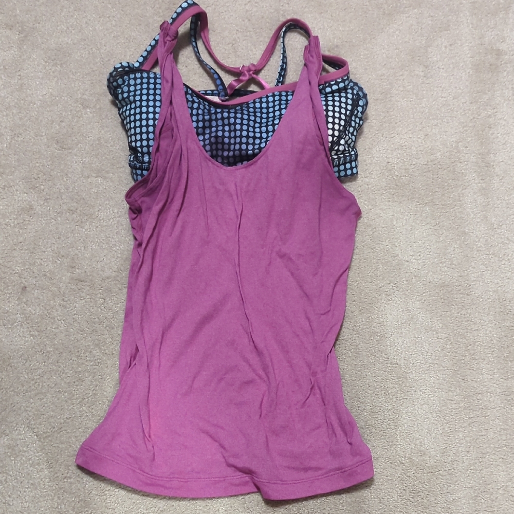 Lululemon Twofer Women's Purple Tank Top And sports Bra 6